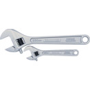 YAMOTO. Adjustable Spanner Set, Chrome Vanadium Steel, Set of 2