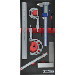 7 Piece Engineers Measuring Set in Tool Control 1/3 Foam Inlay.