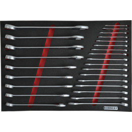 26 Piece Industrial Combination Spanner Set in Tool Control Full Width Foam Inlay.