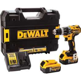 DCD796P2-GB 18V XR 13mm Brushless Combi Drill, 2x 5.0Ah Battery Packs and Charger in TSTAK Kitbox