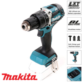 DHP484RTJ 18v LXT Brushless 2-Speed Combi Drill including 2x 5.0Ah Batteries, Charger and Makpac Carry Case