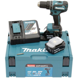 DHP485RTJ 18V LXT Brushless Combi Drill Kit. 2x 5.0Ah Battery Packs