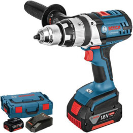 GSB18VE2Li 18V Li-ion Robust Series Professional Combi Drill C/w 2 x 4Ah Coolpack Batteries, Charger and L-Boxx