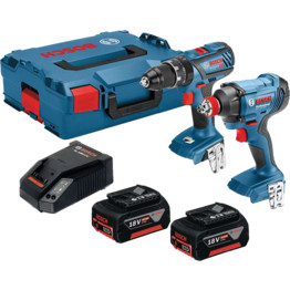 GSB 18 V-28 Combi & GDX 18 V-180 Impact Driver Twin Kit with 2x 4.0Ah Batteries, GAL 1860 CV Charger in L-Boxx - 0 601 9G5 274