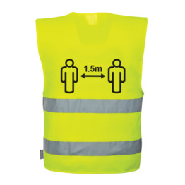 1.5M Social Distancing Hi-Vis Vests, Yellow