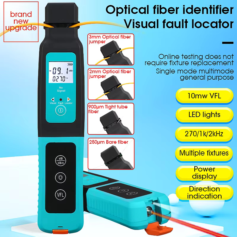 COMPTYCO Live Fiber Optical Identifier with VFL and LED 3 in1 800nm-1700nm SM and MM fiber cable AUA-40 Fiber Optic Identifier