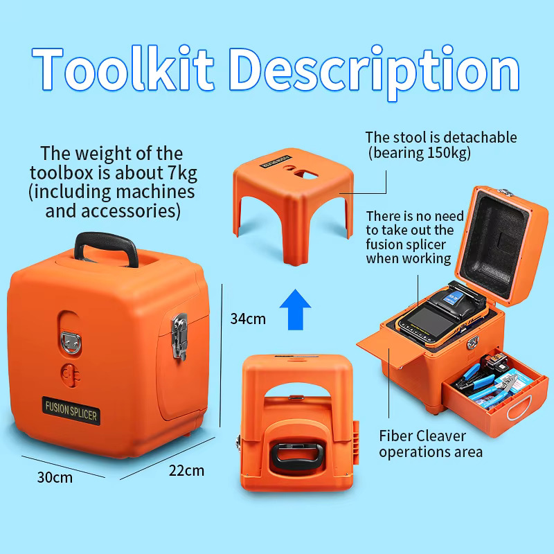 COMPTYCO AUA-70F Fully Automatic Fusion Splicer Machine 5 inch touch screen 6 motors with OPM VFL Fiber Optic Fusion Splicer
