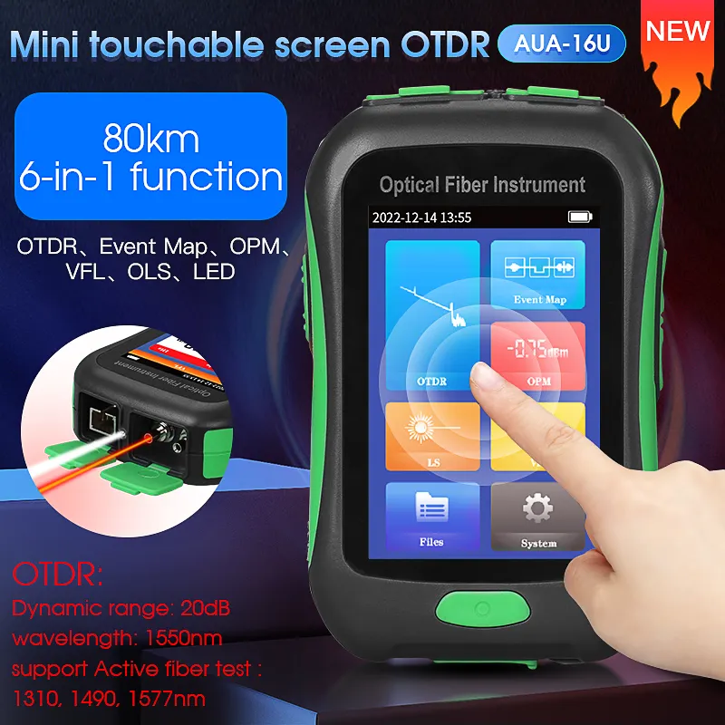 COMPTYCO AUA-16U/A Optical Time Domain Reflectometer 80KM 1550nm 5-in-1 Multi functional Intelligent Mini OTDR Fiber Tester