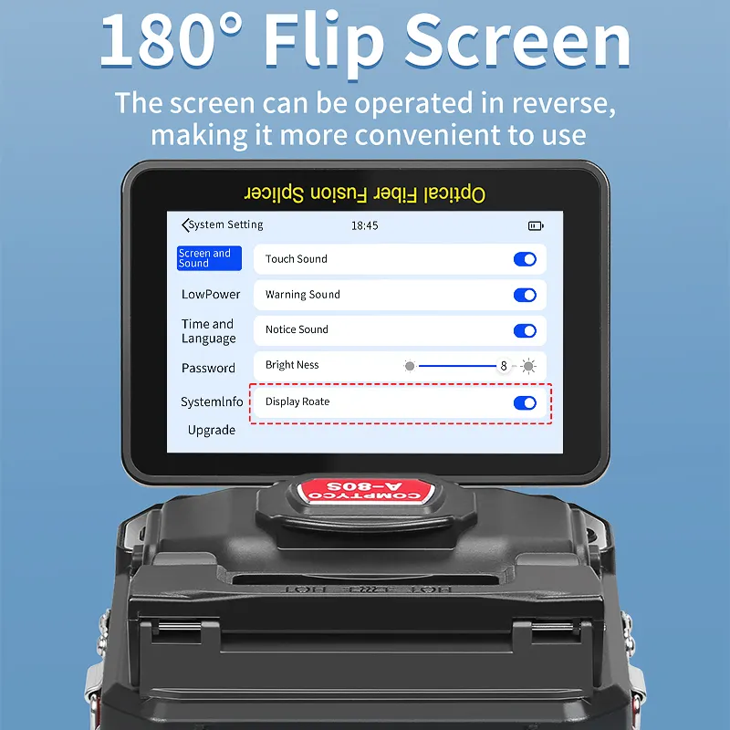 COMPTYCO A-80S 6-speed motor flip fiber fusion splicer with OPM/VFL touch screen fusion splicer, 10 language switchable fiber fusion splicer