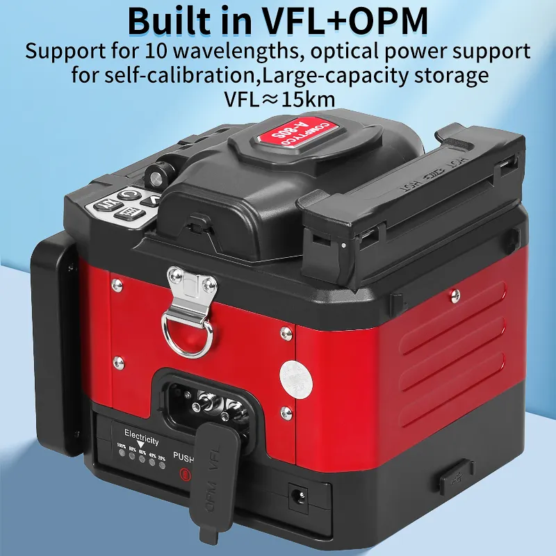 COMPTYCO A-80S 6-speed motor flip fiber fusion splicer with OPM/VFL touch screen fusion splicer, 10 language switchable fiber fusion splicer