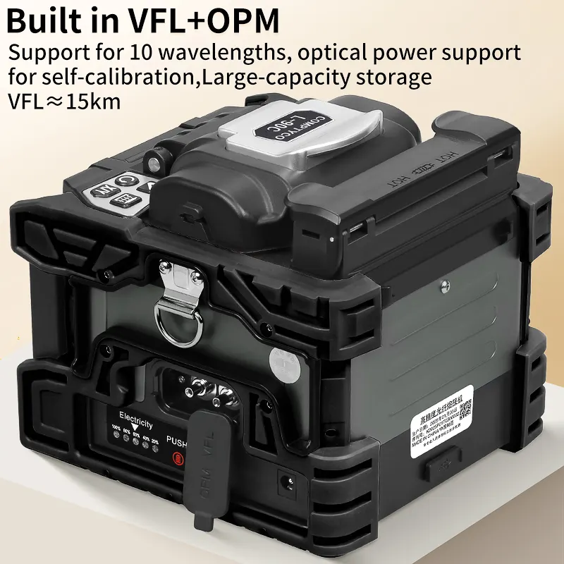 5-inch high-definition touch screen with touch/button dual operation fusion splicer 6 motor flip fiber fusion splicer with OPM/VFL 10 language switchable fiber fusion splicer