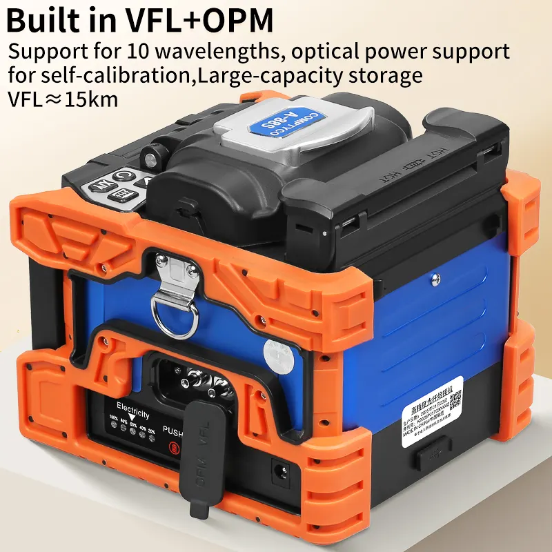 A-88S Fully Automatic Fusion Splicing Machine 5-inch Touch Screen 6-Motor with OPM VFL Fiber Optic Fusion Splicing Machine