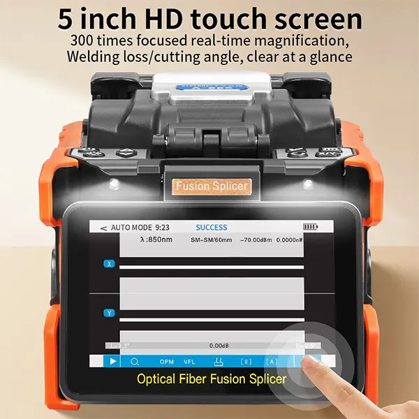 A-88S Fully Automatic Fusion Splicing Machine 5-inch Touch Screen 6-Motor with OPM VFL Fiber Optic Fusion Splicing Machine