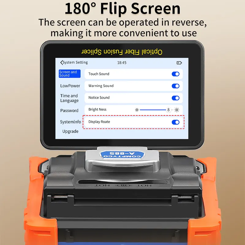 A-88S Fully Automatic Fusion Splicing Machine 5-inch Touch Screen 6-Motor with OPM VFL Fiber Optic Fusion Splicing Machine