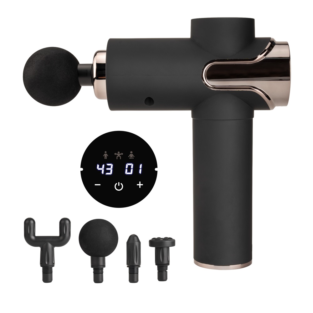 Vibration Body Muscle Mini Massage Gun Rechargeable Portable 4 Massage Head Low Sound Cordless Deep Tissue Massage Gun