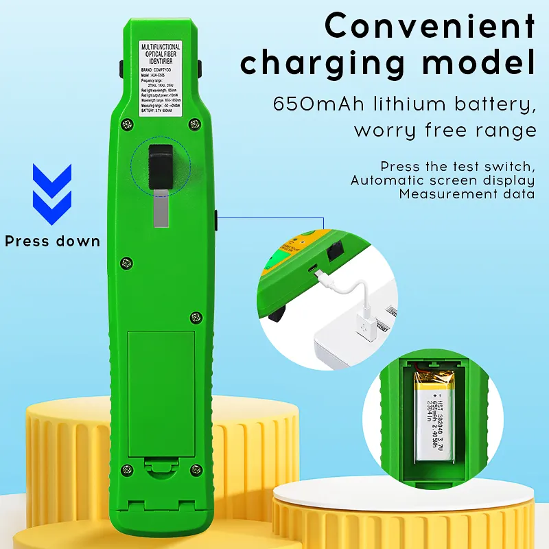 COMPTYCO AUA-C507/505 5 in 1fiber optic signal identifier red light source all-in-one machine 10 kilometers single-mode and multimode four-in-one clamp fiber optic direction identifier rechargeable