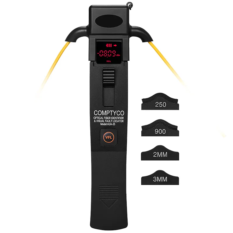 COMPTYCO Fiber Optic Signal Recognition Instrument AUA-35 Single mode Multimode Fiber Optic Direction Recognition Red Pen Light Power Frequency LED Light Five in One Detector