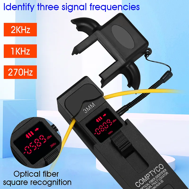 COMPTYCO Fiber Optic Signal Recognition Instrument AUA-35 Single mode Multimode Fiber Optic Direction Recognition Red Pen Light Power Frequency LED Light Five in One Detector