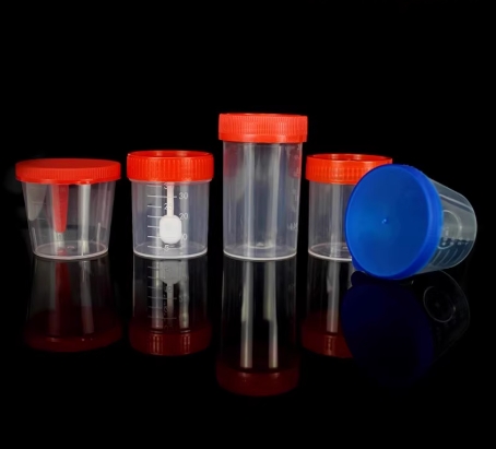 Disposable Medical Specimen Cups Set - Urine/Stool/Sputum Collection Containers with Flip-Top/Screw Cap (40ml/60ml)