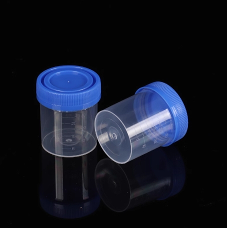 Disposable Medical Specimen Cups Set - Urine/Stool/Sputum Collection Containers with Flip-Top/Screw Cap (40ml/60ml)