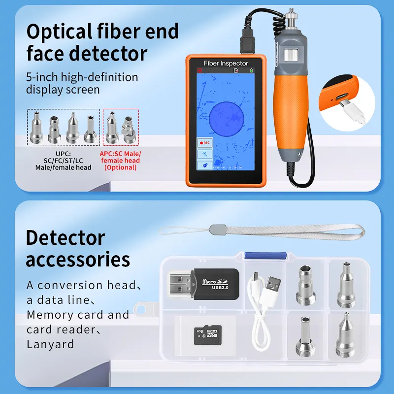 COMPTYCO Fiber Cleaning Tool Set AUA-600 Fiber End Face Tester 400x Fiber Cleaning Pen Cleaning Box