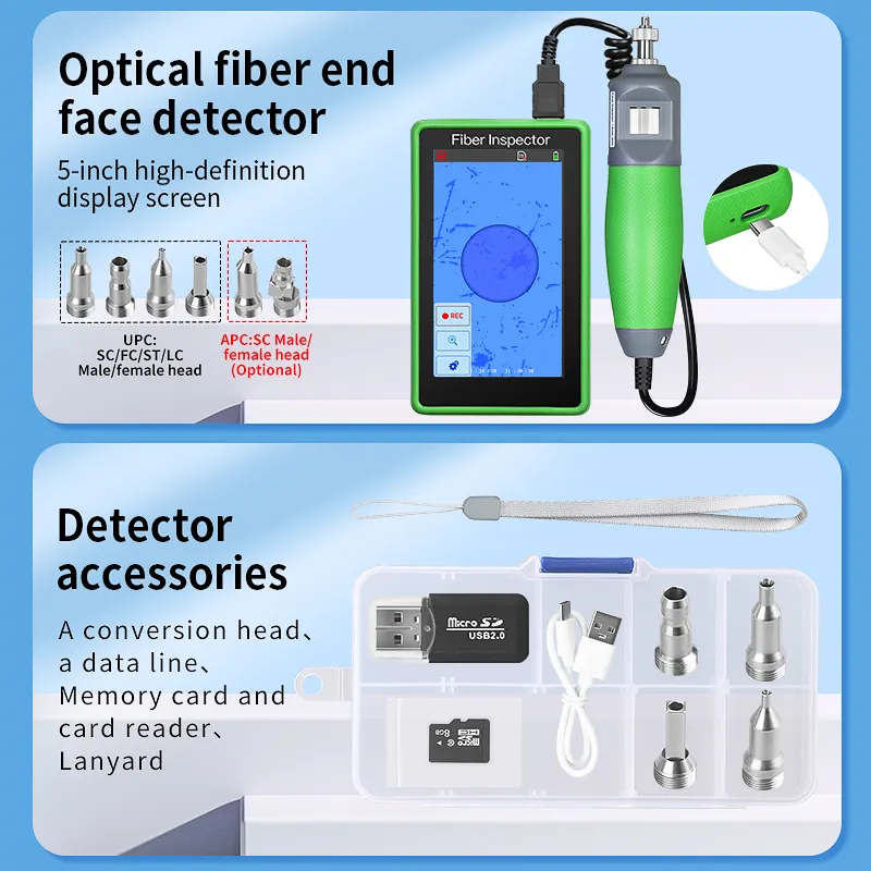 COMPTYCO Fiber Cleaning Tool Set L-600 Fiber End Face Tester 400x Fiber Cleaning Pen Cleaning Box