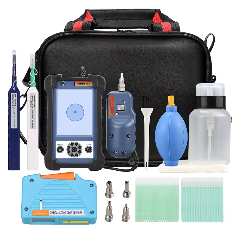 COMPTYCO Fiber Optic End Face Detector One Click 1.25/2.5mm Cleaning Pen Cleaning Box Fiber Optic Microscope Fiber Optic Cleaner