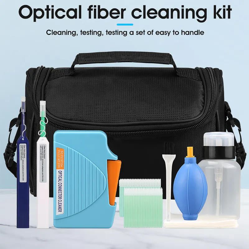 COMPTYCO Fiber End Face Cleaning Kit Set 10 Piece Fiber Cleaning Pen 1.25/2.5mm Fiber Cleaning Box