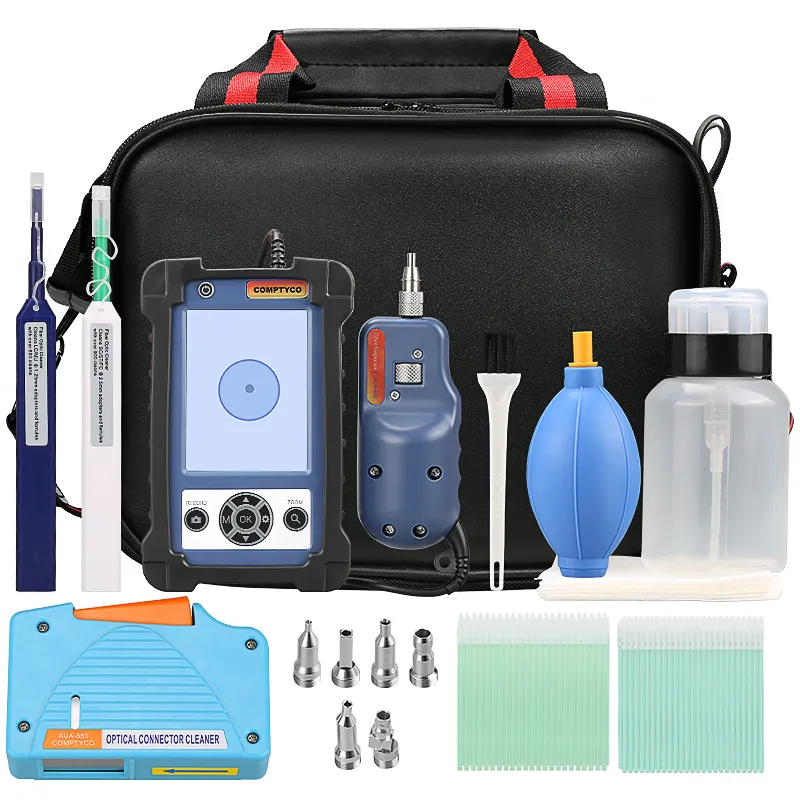 COMPTYCO Fiber End Face Cleaning Kit Set 10 Piece Fiber Cleaning Pen 1.25/2.5mm Fiber Cleaning Box