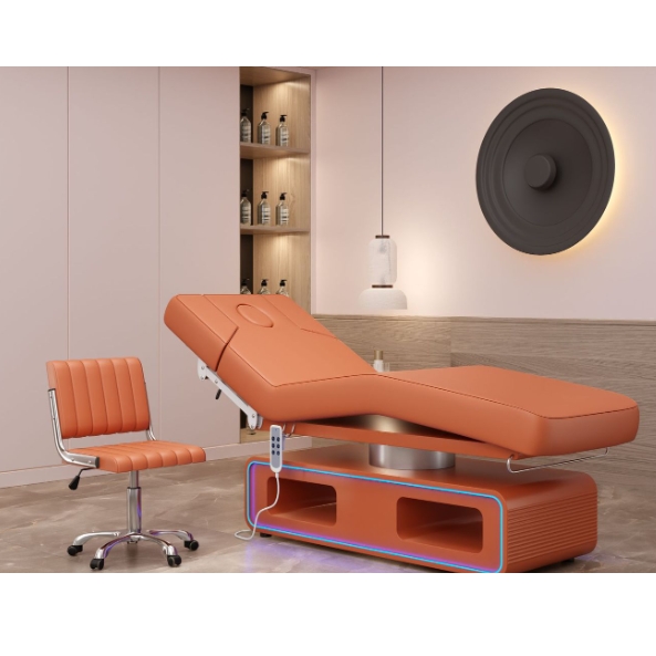 Electric Treatment Moxibustion Therapy Chair Latex Topper Beauty Bed Body Spa Massage Table Salon Facial Cosmetic Stool