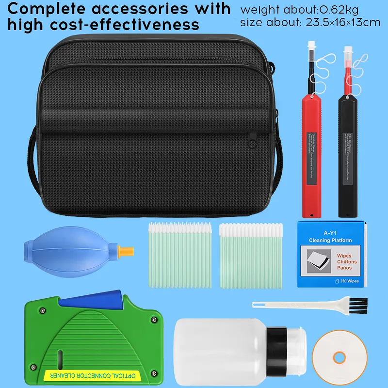 COMPTYCO Fiber Tool Kit 11pcs One Click 1.25/2.5mm SC FC ST LC Cleaning Pen/Box Fiber Cleaning Tool Set Fiber Optic Cleaner