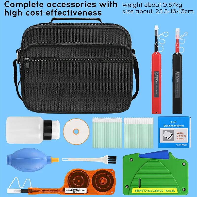 COMPTYCO Fiber Tool Kit 12pcs One Click 1.25/2.5mm SC FC ST LC MPO Cleaning Pen/Box Fiber Cleaning Tool Set Fiber Optic Cleaner