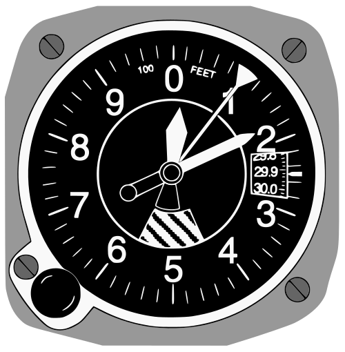 Three-Pointer Aircraft Altimeter